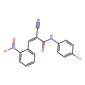 (Z)-N-(4-chlorophenyl)-2-cyano-3-(2-nitrophenyl)prop-2-enamide structure
