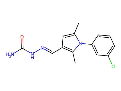 [(E)-[1-(3-chlorophenyl)-2,5-dimethylpyrrol-3-yl]methylideneamino]urea structure