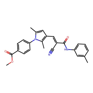 methyl 4-(3-{(1Z)-2-cyano-3-[(3-methylphenyl)amino]-3-oxoprop-1-en-1-yl}-2,5-dimethyl-1H-pyrrol-1-yl)benzoate structure