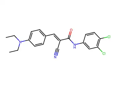 (2E)-2-cyano-N-(3,4-dichlorophenyl)-3-[4-(diethylamino)phenyl]prop-2-enamide structure
