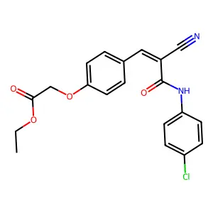 ethyl (4-{(1Z)-3-[(4-chlorophenyl)amino]-2-cyano-3-oxoprop-1-en-1-yl}phenoxy)acetate structure