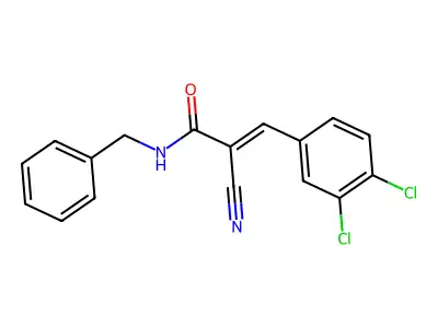 N-benzyl-2-cyano-3-(3,4-dichlorophenyl)prop-2-enamide structure