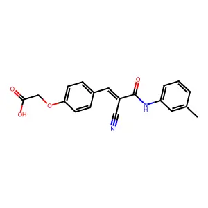 2-(4-{(1Z)-2-cyano-2-[N-(3-methylphenyl)carbamoyl]vinyl}phenoxy)acetic acid structure