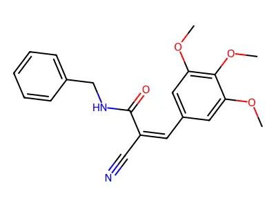 (Z)-N-benzyl-2-cyano-3-(3,4,5-trimethoxyphenyl)prop-2-enamide structure