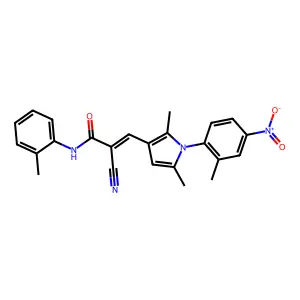 (2Z)-2-cyano-3-[2,5-dimethyl-1-(2-methyl-4-nitrophenyl)-1H-pyrrol-3-yl]-N-(2-methylphenyl)prop-2-enamide structure