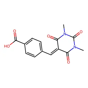 4-(1,3-Dimethyl-2,4,6-trioxo-tetrahydro-pyrimidin-5-ylidenemethyl)-benzoic acid structure