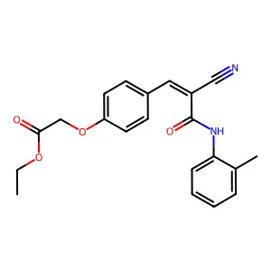 (Z)-ethyl 2-(4-(2-cyano-3-oxo-3-(o-tolylamino)prop-1-en-1-yl)phenoxy)acetate structure