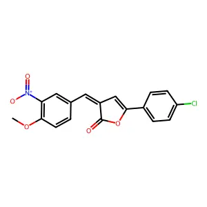 (3E)-5-(4-chlorophenyl)-3-[(4-methoxy-3-nitrophenyl)methylidene]furan-2-one structure