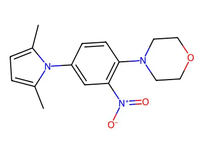 4-[4-(2,5-Dimethylpyrrol-1-yl)-2-nitrophenyl]morpholine structure