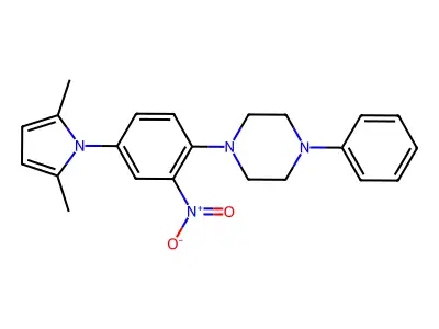 1-[4-(2,5-Dimethylpyrrol-1-yl)-2-nitrophenyl]-4-phenylpiperazine structure