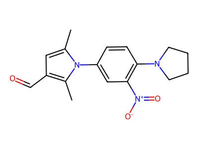 2,5-dimethyl-1-[3-nitro-4-(pyrrolidin-1-yl)phenyl]-1H-pyrrole-3-carbaldehyde structure