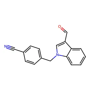 4-[(3-formyl-1H-indol-1-yl)methyl]benzonitrile structure