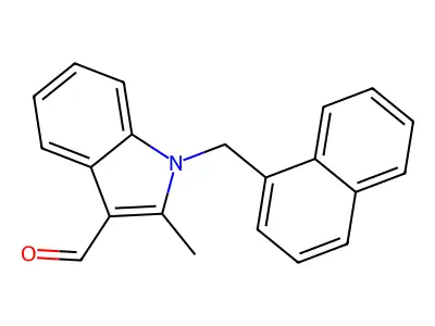 2-Methyl-1-(1-naphthalenylmethyl)-1H-indole-3-carboxaldehyde structure