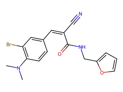 3-[3-Bromo-4-(dimethylamino)phenyl]-2-cyano-N-(2-furanylmethyl)-2-propenamide structure
