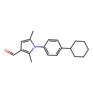 1-(4-cyclohexylphenyl)-2,5-dimethyl-1H-pyrrole-3-carbaldehyde structure