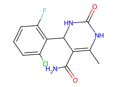 4-(2-chloro-6-fluorophenyl)-6-methyl-2-oxo-1,2,3,4-tetrahydro-5-pyrimidinecarboxamide structure