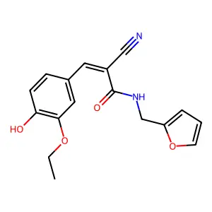 2-Cyano-3-(3-ethoxy-4-hydroxyphenyl)-N-(2-furylmethyl)acrylamide structure