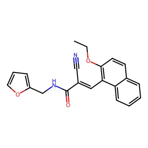 (E)-2-cyano-3-(2-ethoxynaphthalen-1-yl)-N-(furan-2-ylmethyl)prop-2-enamide structure
