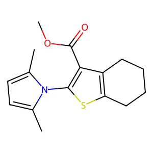 methyl 2-(2,5-dimethyl-1H-pyrrol-1-yl)-4,5,6,7-tetrahydro-1-benzothiophene-3-carboxylate structure