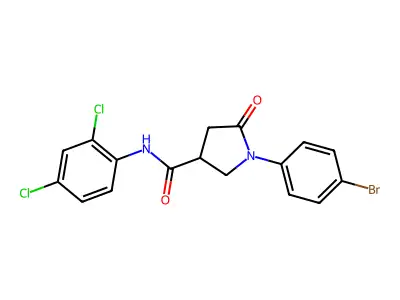 1-(4-bromophenyl)-N-(2,4-dichlorophenyl)-5-oxopyrrolidine-3-carboxamide structure