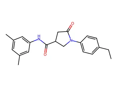 N-(3,5-dimethylphenyl)-1-(4-ethylphenyl)-5-oxopyrrolidine-3-carboxamide structure
