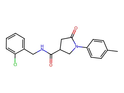 N-[(2-chlorophenyl)methyl]-1-(4-methylphenyl)-5-oxopyrrolidine-3-carboxamide structure