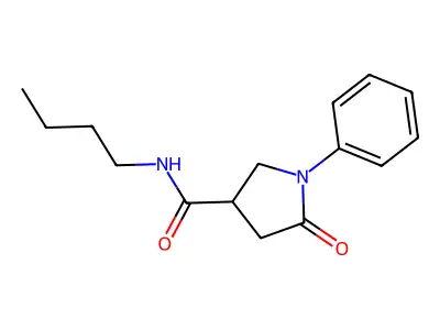 N-butyl-5-oxo-1-phenylpyrrolidine-3-carboxamide structure