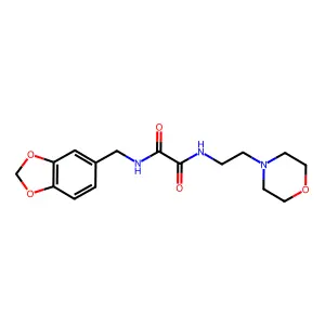N'-(1,3-benzodioxol-5-ylmethyl)-N-(2-morpholin-4-ylethyl)oxamide structure
