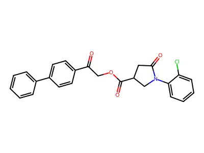 2-(Biphenyl-4-yl)-2-oxoethyl 1-(2-chlorophenyl)-5-oxopyrrolidine-3-carboxylate structure