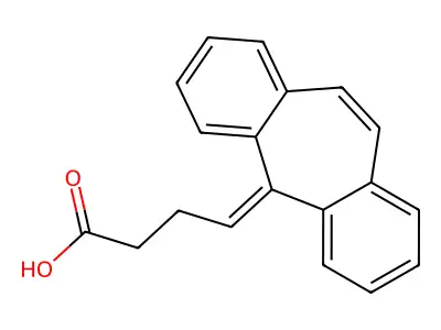 4-Dibenzo(A,D)cyclohepten-5-ylidene-butyric acid structure