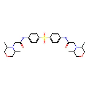 n,n'-(Sulfonyldibenzene-4,1-diyl)bis[2-(3,5-dimethylmorpholin-4-yl)acetamide] structure