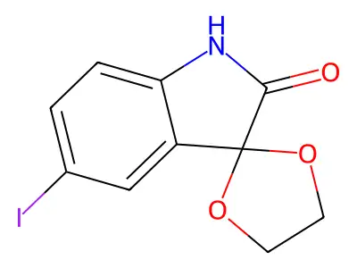 5'-iodospiro[1,3-dioxolane-2,3'-1H-indole]-2'-one structure