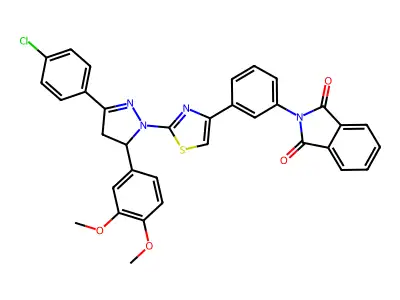 2-(3-{2-[3-(4-chlorophenyl)-5-(3,4-dimethoxyphenyl)-4,5-dihydro-1H-pyrazol-1-yl]-1,3-thiazol-4-yl}phenyl)-1H-isoindole-1,3(2H)-dione structure
