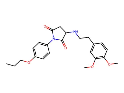 3-{[2-(3,4-Dimethoxyphenyl)ethyl]amino}-1-(4-propoxyphenyl)pyrrolidine-2,5-dione structure