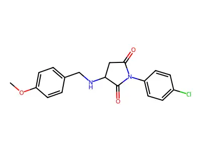 1-(4-Chlorophenyl)-3-[(4-methoxybenzyl)amino]pyrrolidine-2,5-dione structure