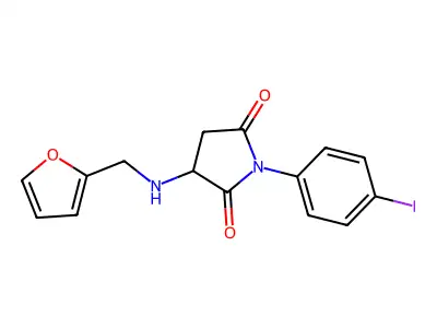 3-[(Furan-2-ylmethyl)amino]-1-(4-iodophenyl)pyrrolidine-2,5-dione structure