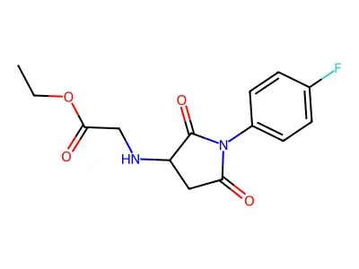 ethyl N-[1-(4-fluorophenyl)-2,5-dioxopyrrolidin-3-yl]glycinate structure