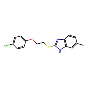 2-{[2-(4-chlorophenoxy)ethyl]sulfanyl}-5-methyl-1H-1,3-benzodiazole structure