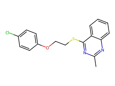 4-{[2-(4-Chlorophenoxy)ethyl]sulfanyl}-2-methylquinazoline structure