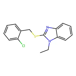 2-Chlorobenzyl 1-ethyl-1H-benzimidazol-2-yl sulfide structure