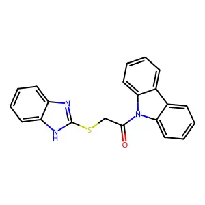 2-(1H-benzimidazol-2-ylsulfanyl)-1-carbazol-9-ylethanone structure
