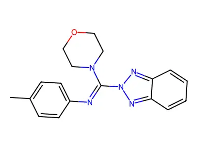 (NE)-N-[2H-1,2,3-Benzotriazol-2-yl(morpholin-4-yl)methylidene]-4-methylaniline structure