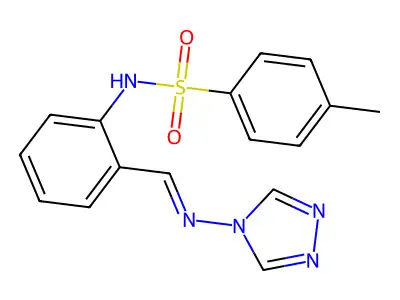 4-methyl-N-[2-[(E)-1,2,4-triazol-4-yliminomethyl]phenyl]benzenesulfonamide structure
