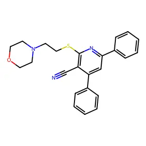 2-(2-Morpholin-4-ylethylsulfanyl)-4,6-diphenylpyridine-3-carbonitrile structure