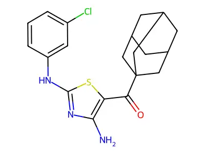 1-Adamantyl[4-amino-2-(3-chloroanilino)-1,3-thiazol-5-yl]methanone structure