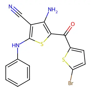 4-Amino-2-anilino-5-(5-bromothiophene-2-carbonyl)thiophene-3-carbonitrile structure