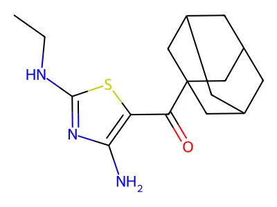 1-Adamantyl-[4-amino-2-(ethylamino)-1,3-thiazol-5-yl]methanone structure