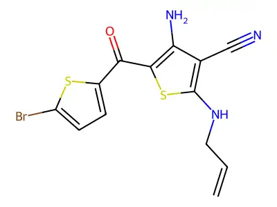 2-(Allylamino)-4-amino-5-[(5-bromo-2-thienyl)carbonyl]-3-thiophenecarbonitrile structure