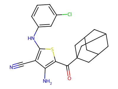 5-(1-Adamantylcarbonyl)-4-amino-2-(3-chloroanilino)-3-thiophenecarbonitrile structure