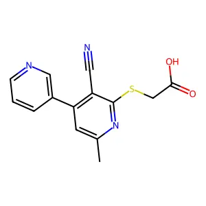 2-(3-Cyano-6-methyl-4-pyridin-3-ylpyridin-2-yl)sulfanylacetic acid structure
